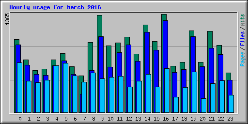 Hourly usage for March 2016